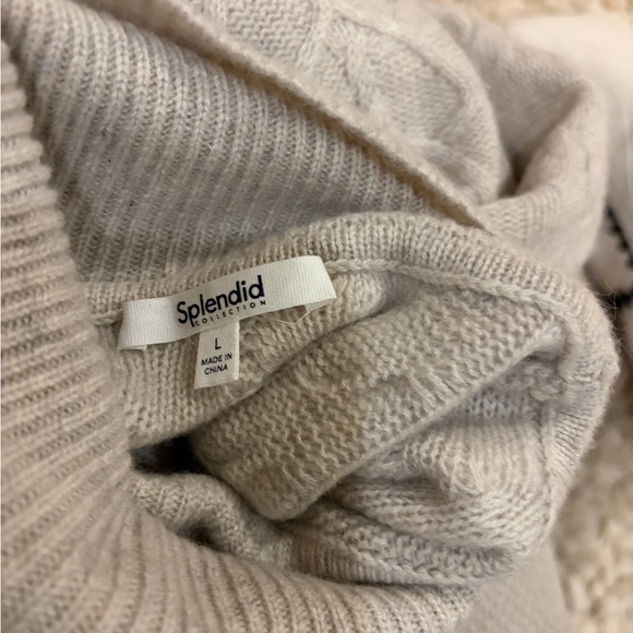 NWOT Splendid cella jane cashmere hearts turtleneck sweater and drawstring pants - Picture 5 of 6